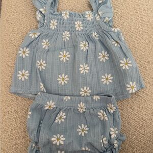 Blue Daisy Baby Outfit